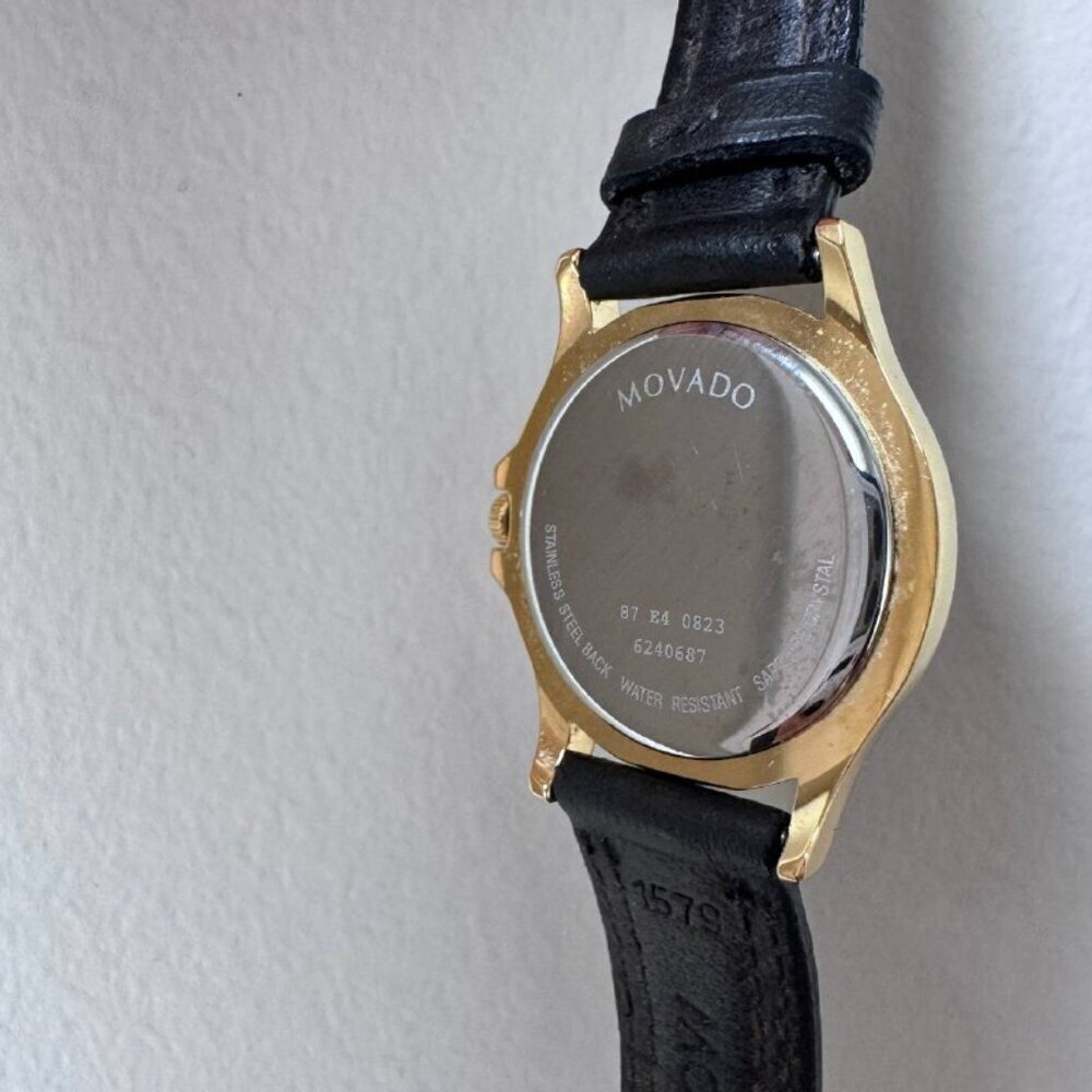 MOVADO Authentic Vintage Women’s Classic Museum Watch in Black/Gold & BRAND NEW - Picture 8 of 9